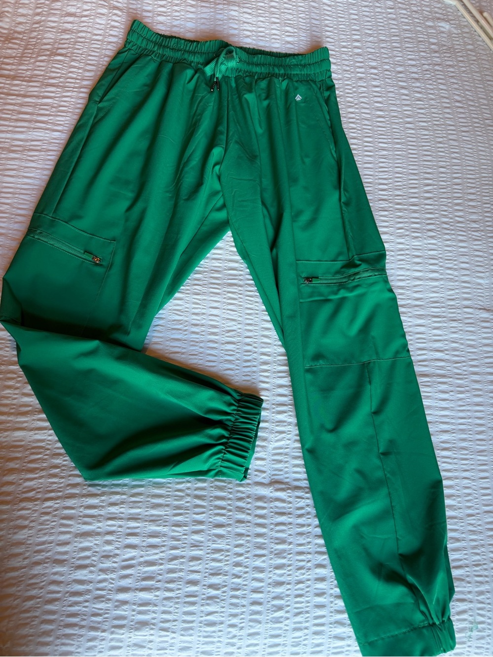 Cali Sport Women's Emerald Green Cargo Jogger Pants w/ Elastic Waist Small